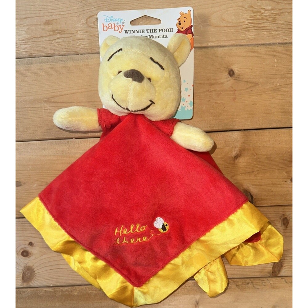Disney Baby Winnie The Pooh Hello There Satin Blanket/Lovey Unisex
